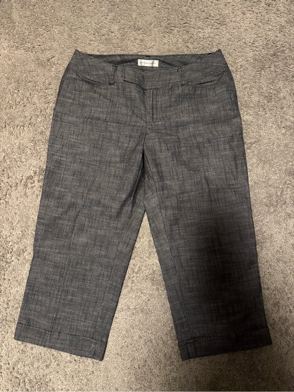 Christopher & Banks Charcoal Gray Textured Capris